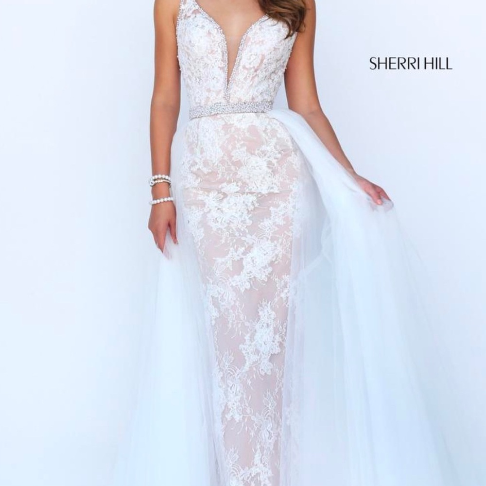 Sherri Hill Lace and Pearl Formal Gown